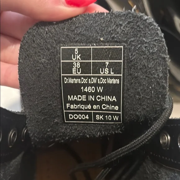 Dr. Martens Black Combat Boots with Patent Leather - Picture 3 of 6